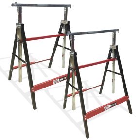 Lumberjack 2 x Lumberjack Folding Work Horse Trestle Saw Adjustable Height Stand 150kg Each