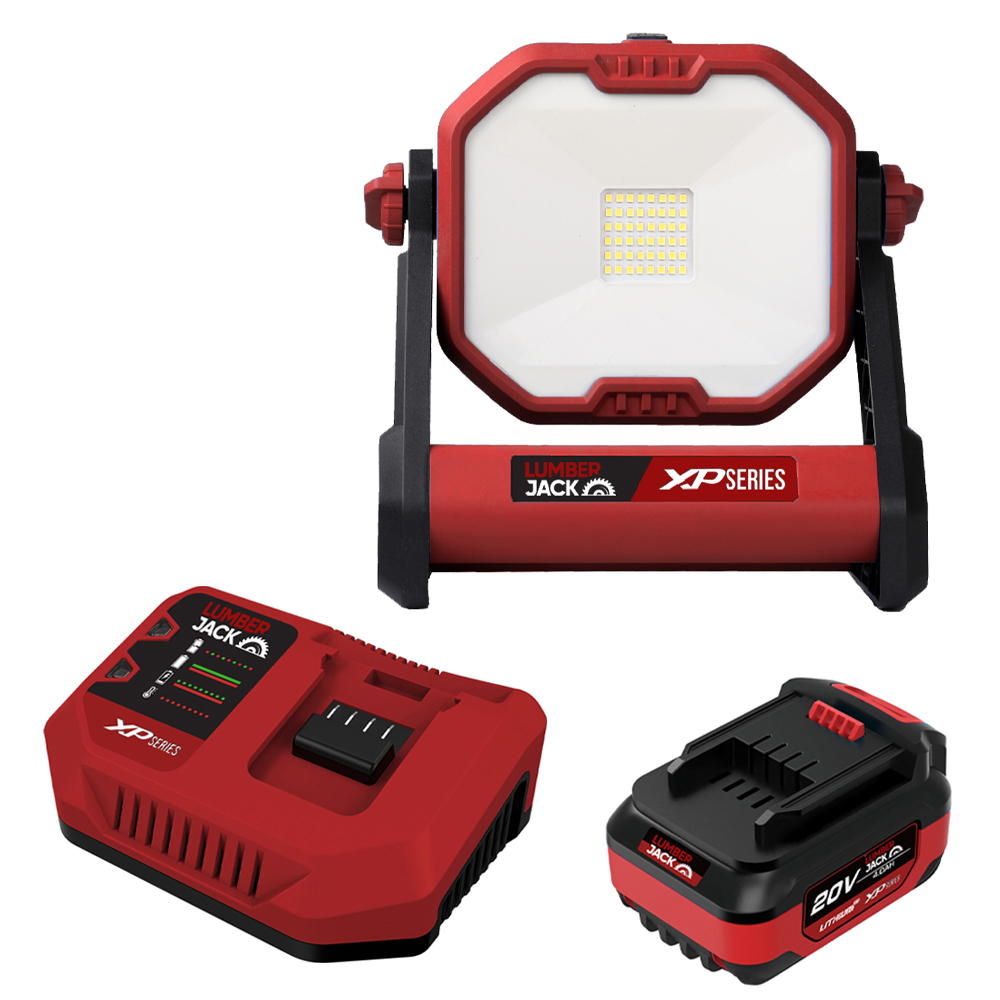 Lumberjack 20V Work Light 1x 4Ah Battery & Fast Charger