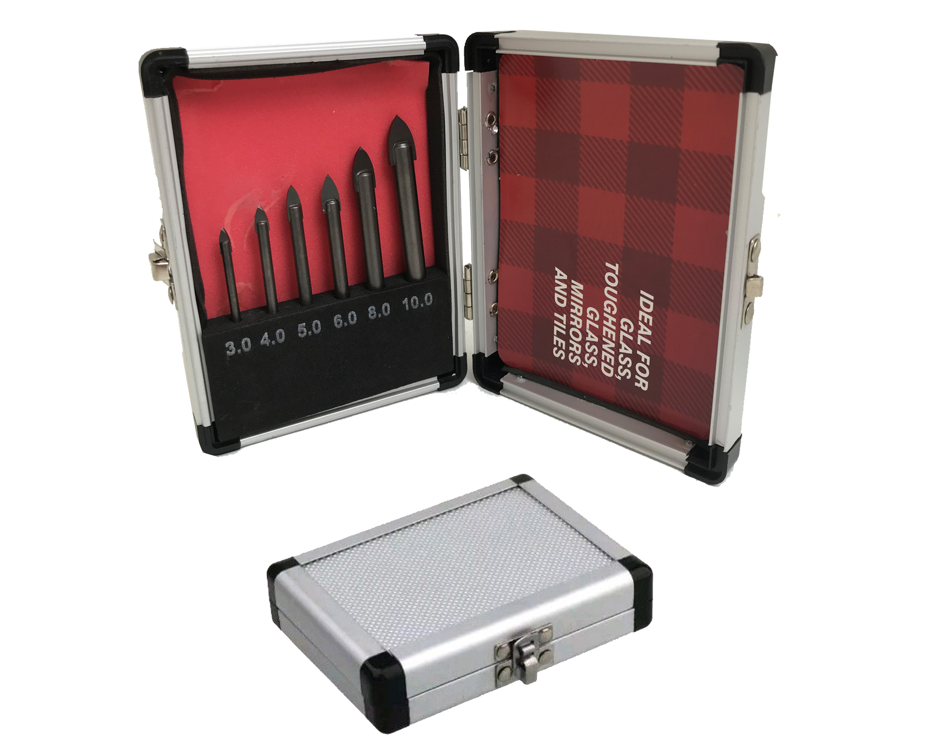 Lumberjack Tile Glass Ceramic Porcelain 6 Piece Drill Bit Set in Metal Case 3mm - 10mm