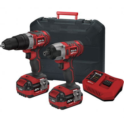 Lumberjack Cordless 20V XPSERIES Twin Kit Hammer Drill & Impact Driver Drill 4A Batteries