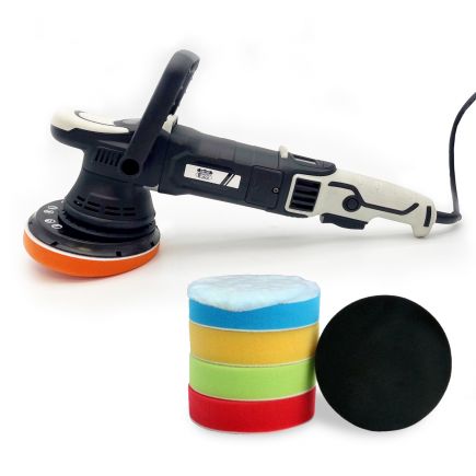 Autojack 150mm Dual Action Car Polisher with Digital Speed + Pads