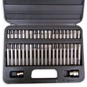 Autojack 42 Piece Torx Star Spline Socket Bit Set, 3/8 1/2 Drive 10mm Hex, S2 CR-V Long & Short Bits