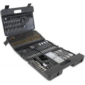 Lumberjack Drill Bit Set 205 Piece HSS Masonry Metal Wood Flat Pozi Bits & Case