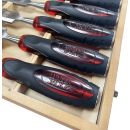 Lumberjack 8 Piece Bevel Edge Chisel Set with Strike Proof Caps Supplied in Wooden Case