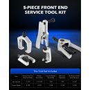 Autojack 5 Piece Universal Heavy Duty Ball Joint Press Separator Splitter Puller Removal Tool Kit