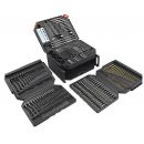 Lumberjack 300Pc HSS Drill Bit Set for Masonry Metal Wood Flat Pozi Bits in Case