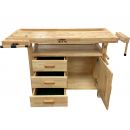 Lumberjack Woodworking Bench with 3 Drawers On-board Cabinet and 2 Vices