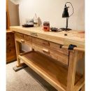 Lumberjack Heavy Duty Solid Wooden Woodworking Work Bench 4 Drawers & Vice