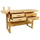 Lumberjack Heavy Duty Solid Wooden Woodworking Work Bench 4 Drawers & Vice